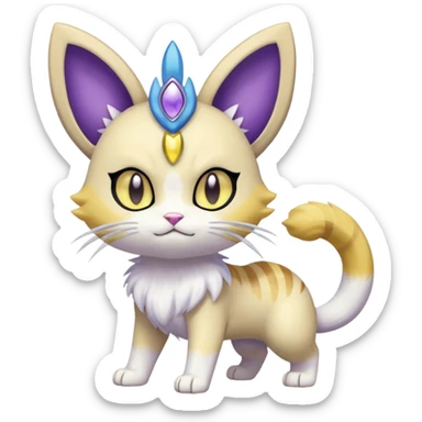 Meloetta-Meowth-Gatomon-Pokémon-Fakémon-fusion-hybrid-creature sticker