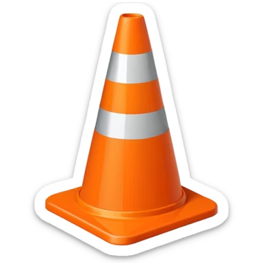 Cono naranja obra construcción  sticker