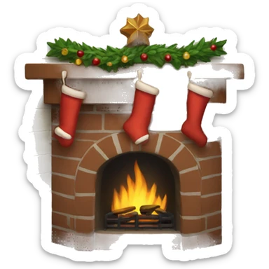 christmas fireplace sticker