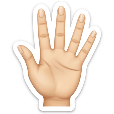 Mano con 4 dedos levantados y el otro doblado sticker