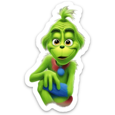 the grinch but he is blue sticker