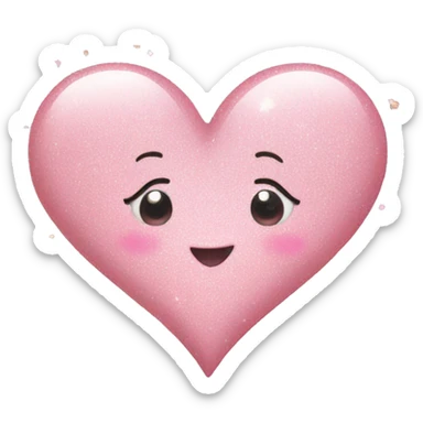 light pink heart with glitter sticker