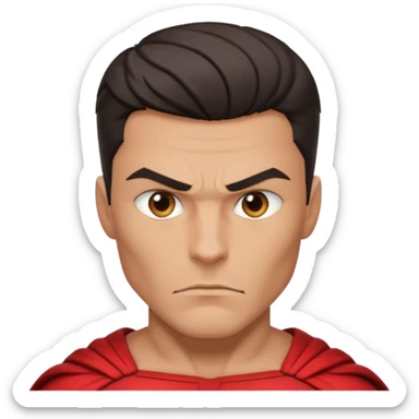 Male superhero head sticker