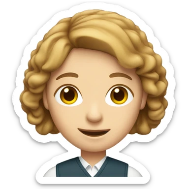 light brown hair school teacher  sticker