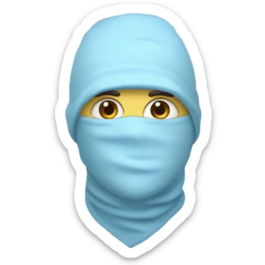 Pastel-blue-balaclava-hat sticker