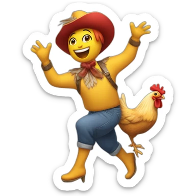 Laddy gagga dancing on a chicken sticker