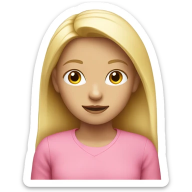 Blond girl whit a pink shirt  sticker