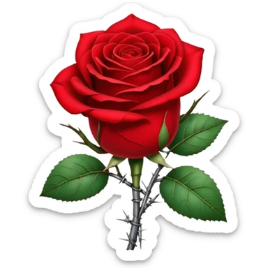 A red rose with barbwire wrapped around it sticker