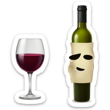 Wine with olive sticker