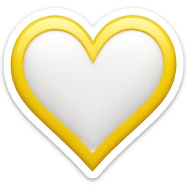 White yellow heart sticker