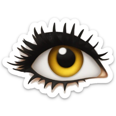 Wing eyeliner and long eyelashes  sticker