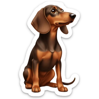 Brown and tan dacshund sticker