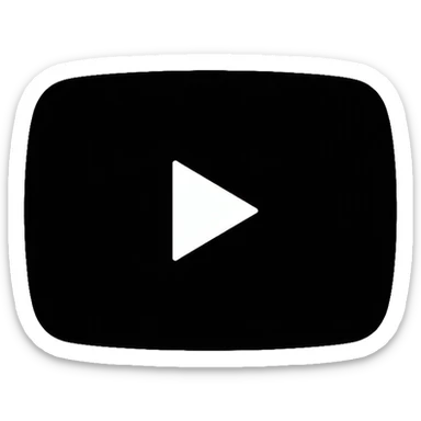 YouTube Shorts logo, black vertical rectangle with rounded corners and white play button in the center sticker