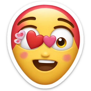 Emoji With hearts and Text i Love you  sticker