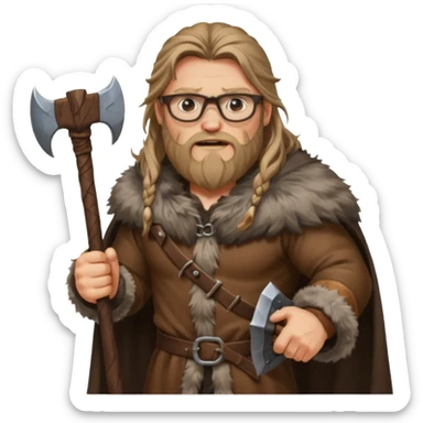 Glasses-Wearing wild viking sticker