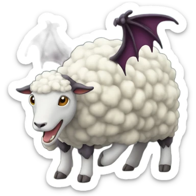 Dark dragon, slipping on a sheep sticker