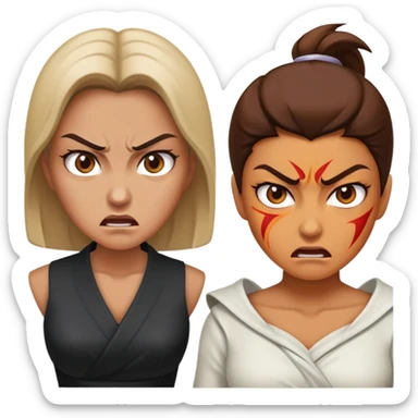 Woman vs woman dueling  sticker