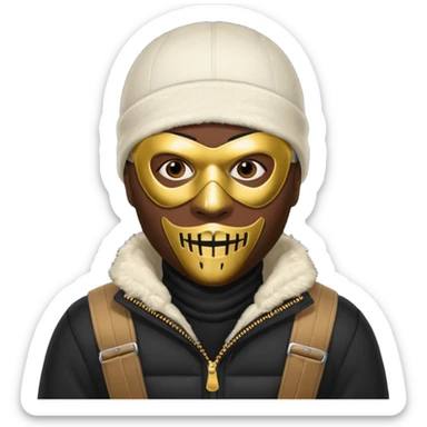 African American gangster mafia with a ski mask sticker