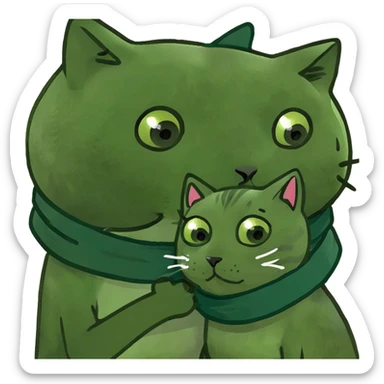 Cats hugging  sticker