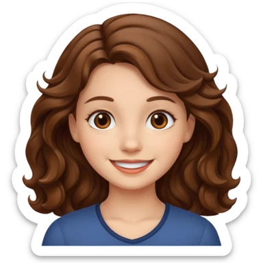 A girl with fair skin and wavy brown hair. sticker