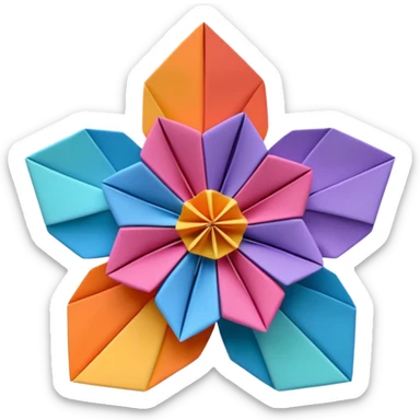 origami flower sticker