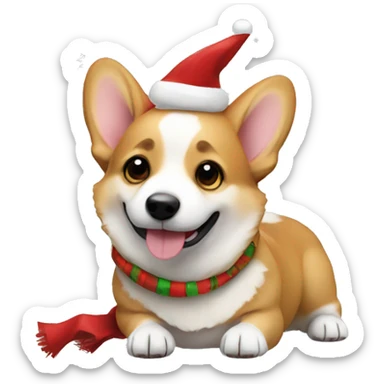Christmas corgi sticker
