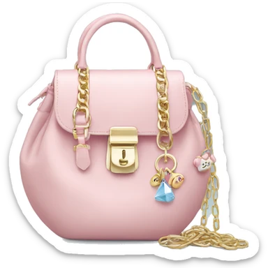 Light pink bag with charms sticker