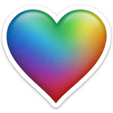 Rainbow heart sticker