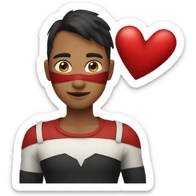 Corazón rojo y negro  sticker