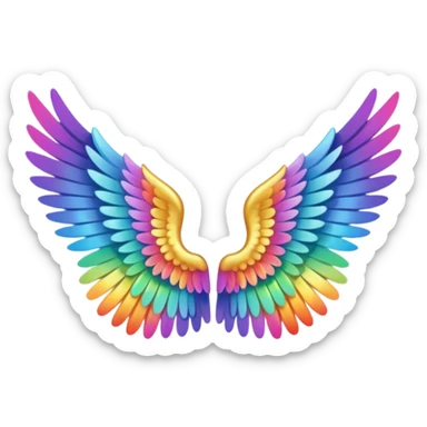  tiny rainbow angel wings. cute Tony left and right rainbow angel wings. Only wings. sticker
