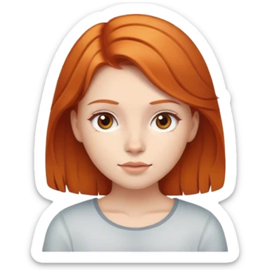 Girl with ginger hair and brown eyes sticker