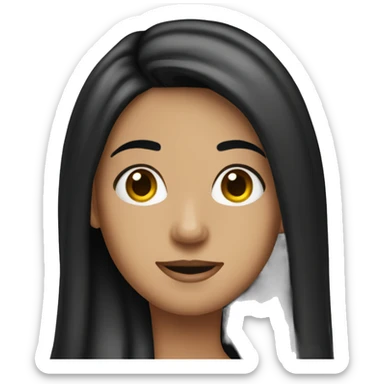 gisela with long black hair hispanic sticker