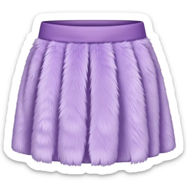 super realistic light purple fur mini skirt isolated sticker
