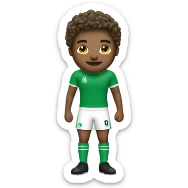 un joueur de foot en maillot vert et blanc sticker