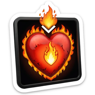 A black love hurt in black fire sticker