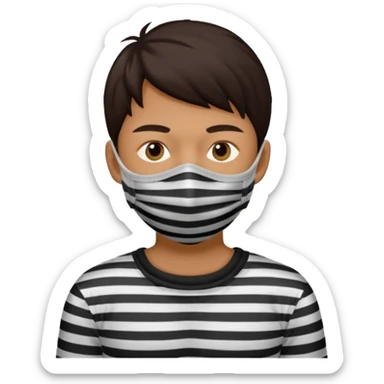 thief, with stripped shirt, facemask, thief mask. sticker