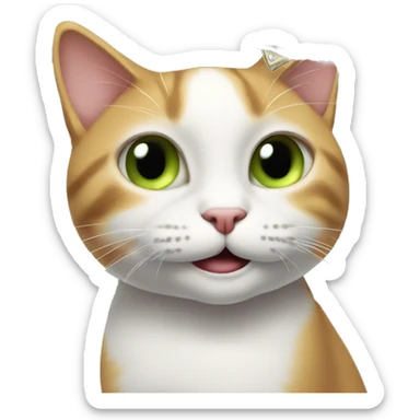 Smile face with cash eyes petting a cat sticker
