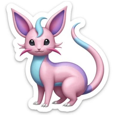 Pastel Colorful Glossy Smooth Soft Shiny Celestial Crescent Lunar Shiny Glossy Lumine Stellar Rattata-Cresselia-Milotic-Sylveon-Lunala-Noibat-Espeon-Purrloin-Fakemon-hybrid-creature (full body) sticker