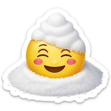 Happy emoji with Pile of salt sticker