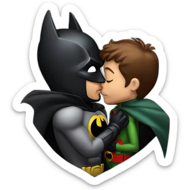 batman kissing robin sticker
