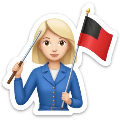 flat Flag holder woman sticker