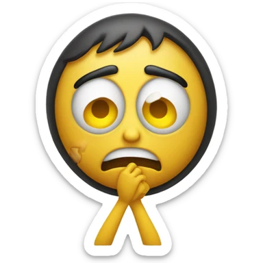 Emoji violently strangling themself with both hands sticker