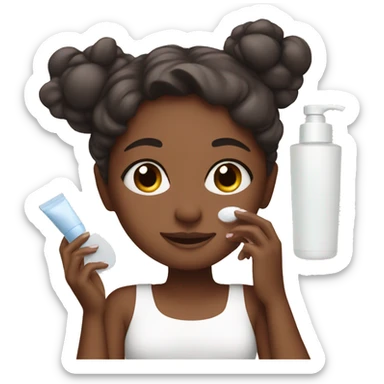 girl doing skincare sticker