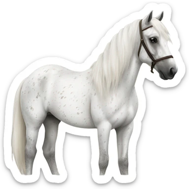 White speckled Connemara/arabian horse sticker