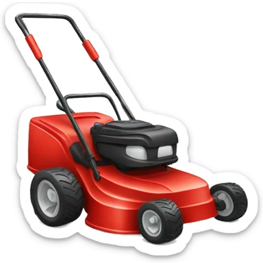 Red lawn mower sticker