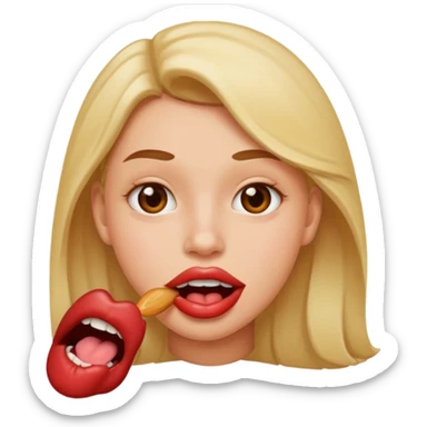 lip bite emoji sticker