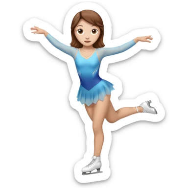 Make a female figure skater with brown hair sticker