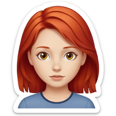 una niña blanquita con el pelo rojo sticker