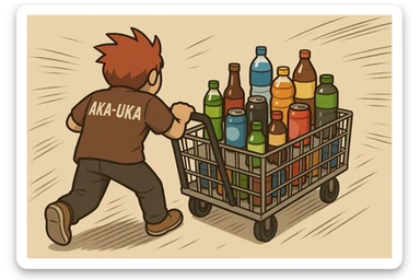 aka-uka ichimlik ortilgan aravani olib qochishyapti orqa tarafdan rakurs yuzi ko'rinmasin sticker