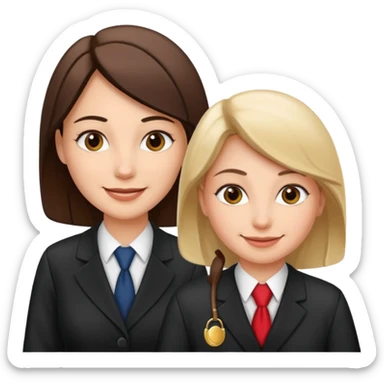 
female lawyer helping a man sticker